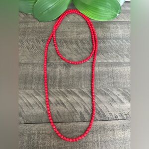 Elegant Red Beaded Necklace